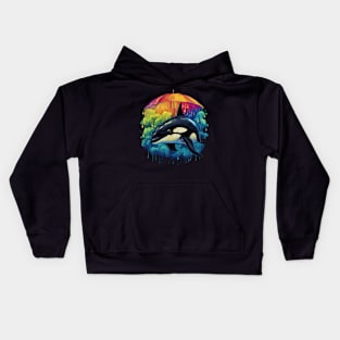 Orca Rainy Day With Umbrella Kids Hoodie